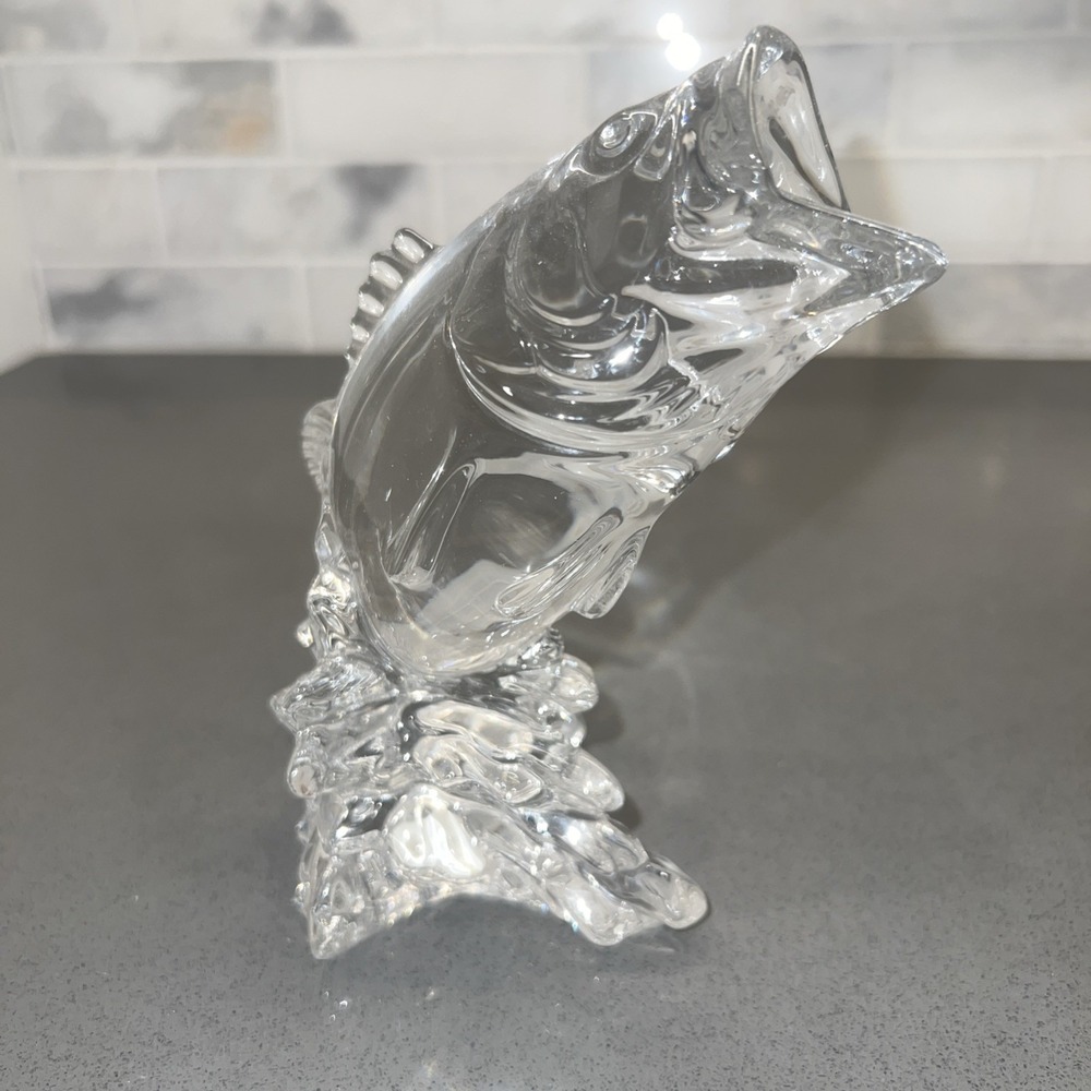 LARGE MOUTH BASS LEAD CRYSTAL PRINCESS HOUSE WONDERS OF THE WILD FISH FIGURINE - Picture 3 of 8